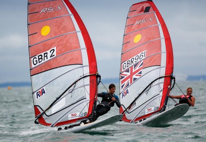 Emma and Dan Wilson (RS:X) - 2015 RYA ISAF Youth Worlds Selection Event &copy;  Paul Wyeth / RYA http://www.rya.org.uk